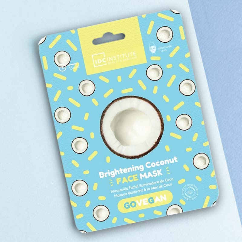 IDC Go Vegan Face Mask Coconut 23gr – Μάσκα Πανί για Λάμψη