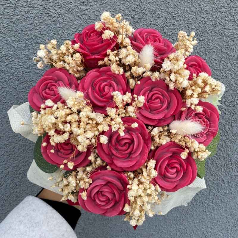 Αρωματικό Μπουκέτο από λουλούδια κεριού σόγιας Roses 15x15