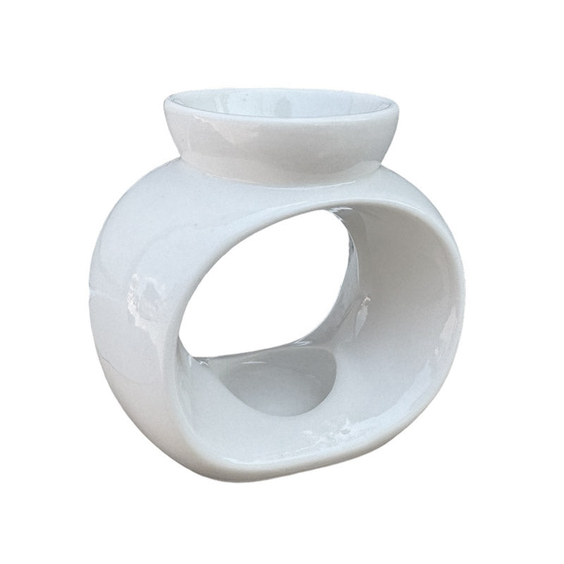 Κεραμικός Αρωματιστής Οβάλ 10.5cm x 11.4cm Λευκός