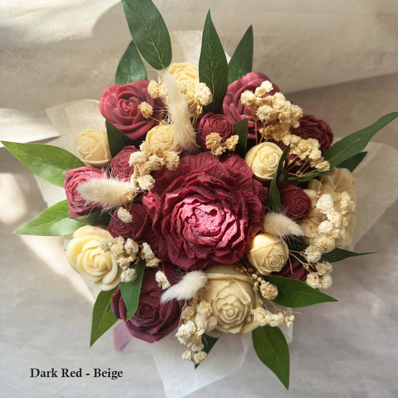 Αρωματικό Μπουκέτο από λουλούδια κεριού σόγιας 25 x 12cm σε άσπρο κουτί