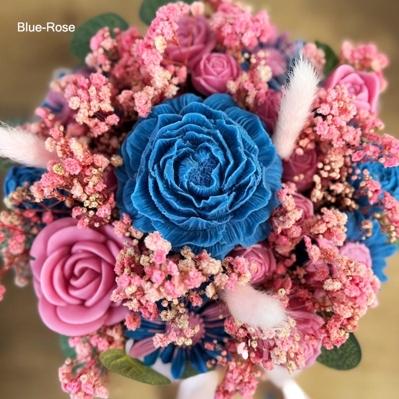 Αρωματικό Μπουκέτο από λουλούδια κεριού σόγιας 25 x 12cm σε άσπρο κουτί